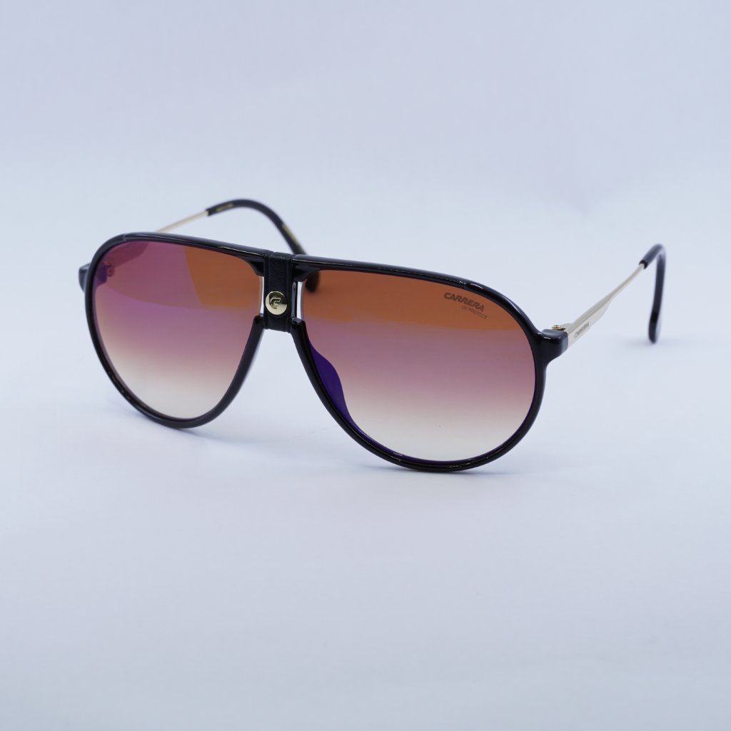 Carrera Carrera1034/S 02m2a8 Sunglasses Black Aviator Frame, Brown Lenses